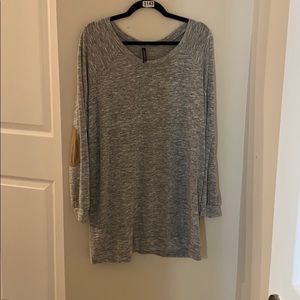 Gray Sweater with elbow patches